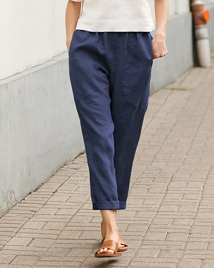 Nora | Women’s Cropped Pull-On Pants with Rolled-Up Edges