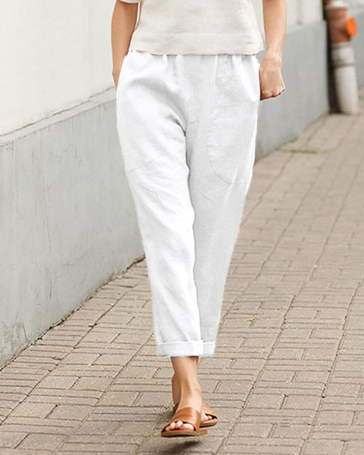 Nora | Women’s Cropped Pull-On Pants with Rolled-Up Edges