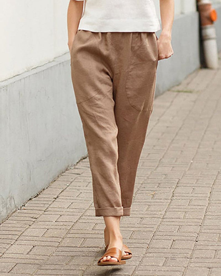 Nora | Women’s Cropped Pull-On Pants with Rolled-Up Edges