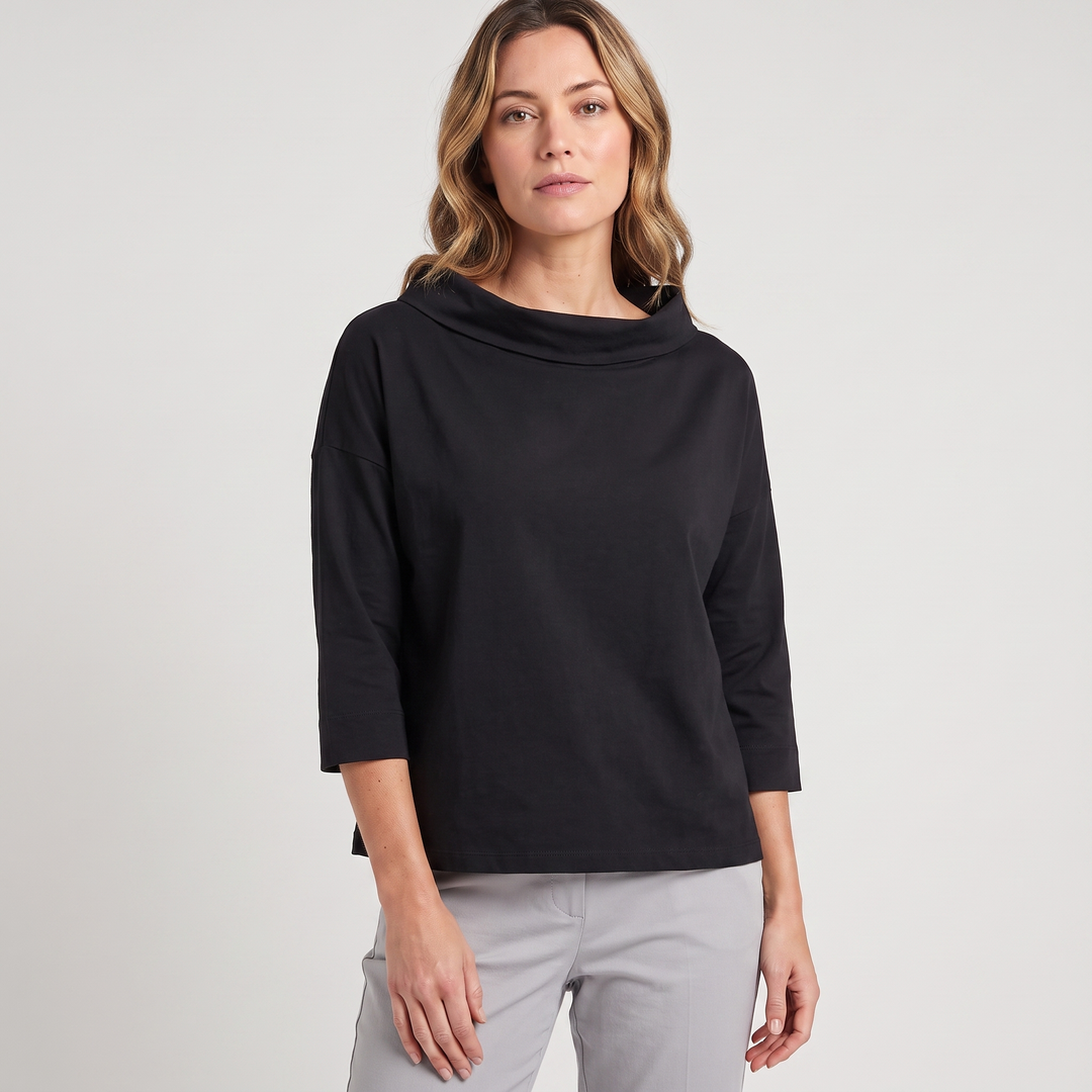 Elise | Women’s Top Featuring a Wide Folded Neckline