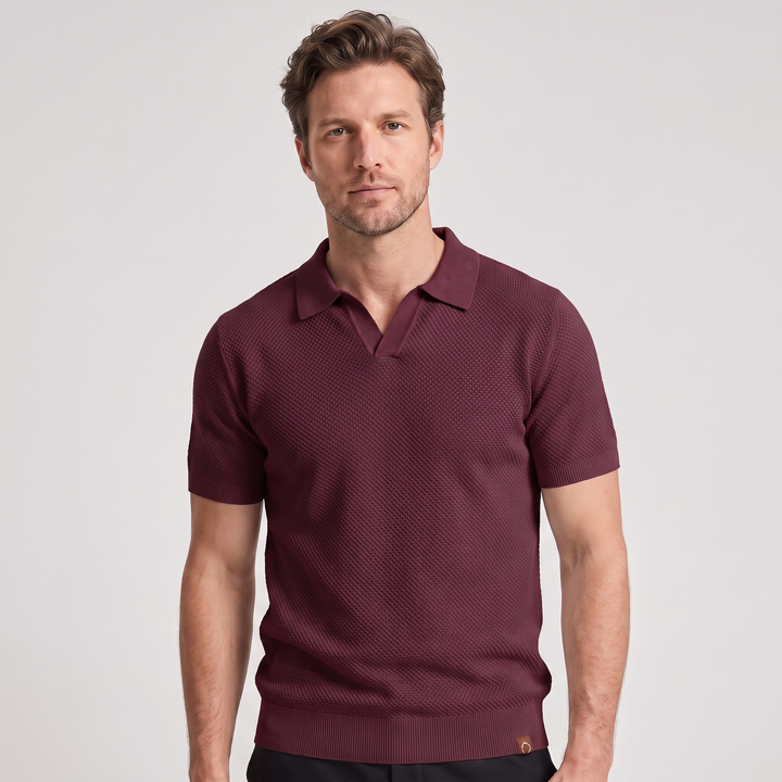 Felix | Men’s Textured Open-Collar Polo Shirt