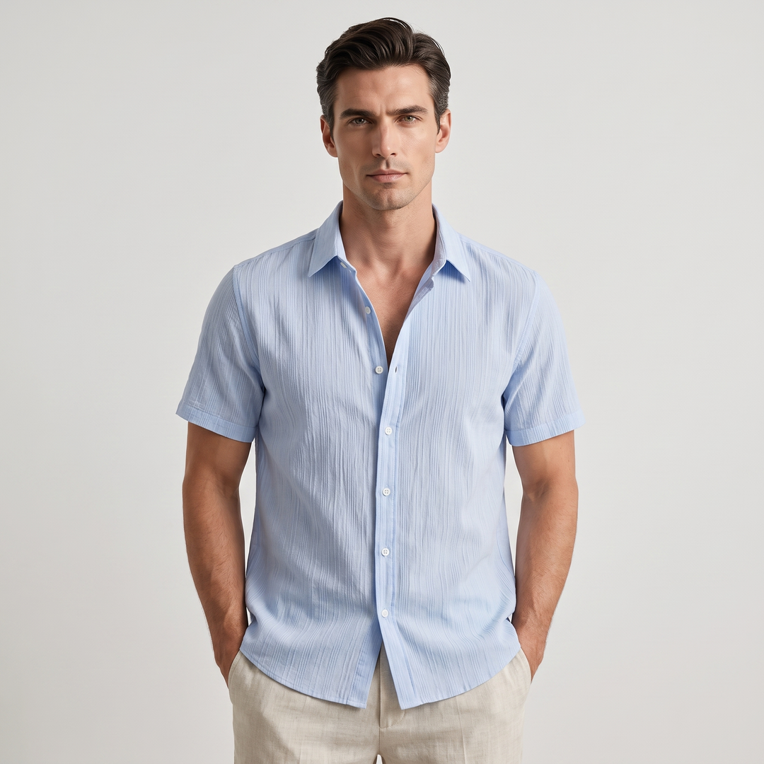 Micah | Men’s Textured Short-Sleeve Button-Up Shirt