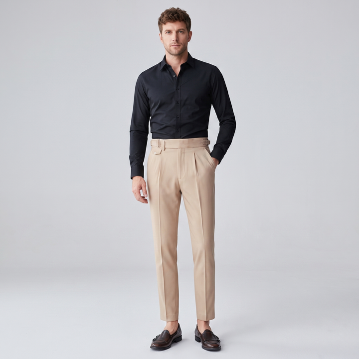 Dorian | Men’s Pleated Dress Pants with Side Adjusters