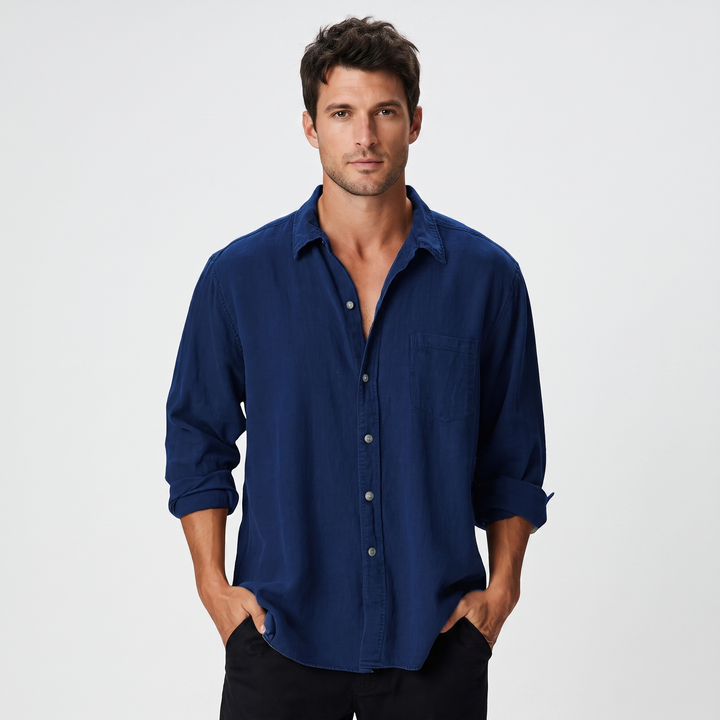 Theo | Men’s Button-Up Shirt in a Washed Finish