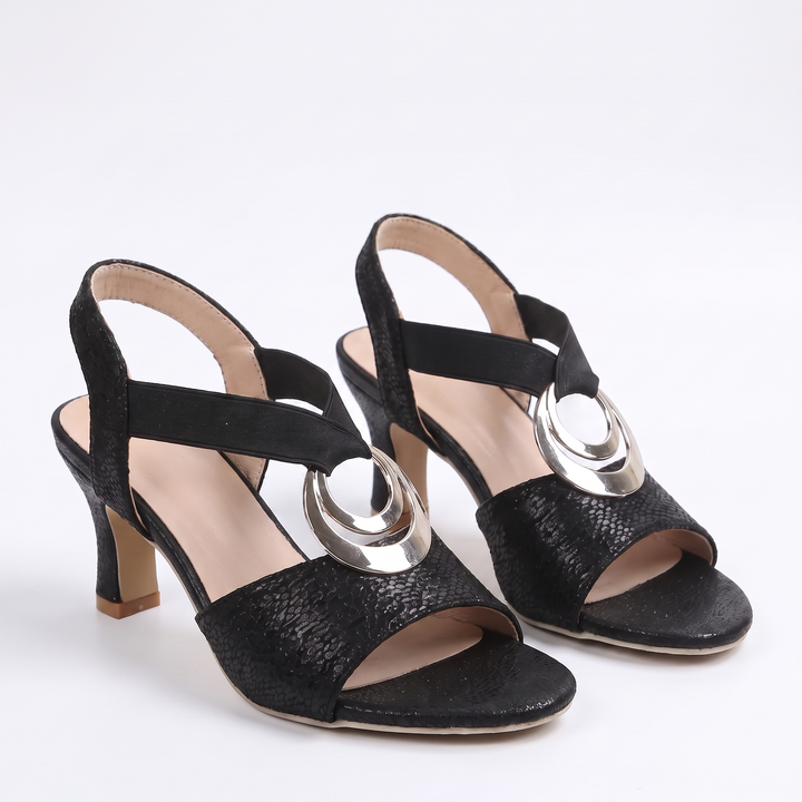 Celeste | Women’s Metallic Accent Slingback Heels