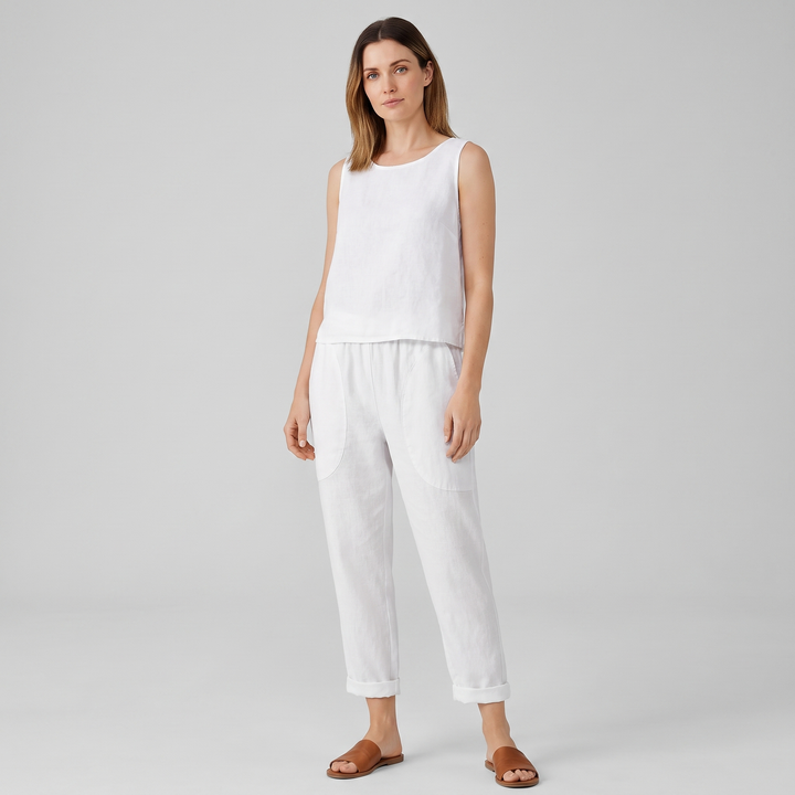 Nora | Women’s Cropped Pull-On Pants with Rolled-Up Edges