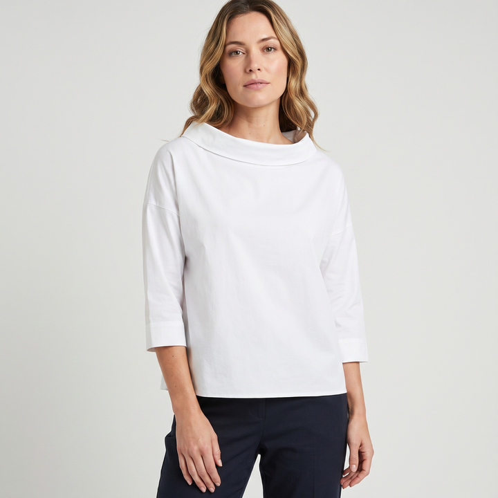 Elise | Women’s Top Featuring a Wide Folded Neckline