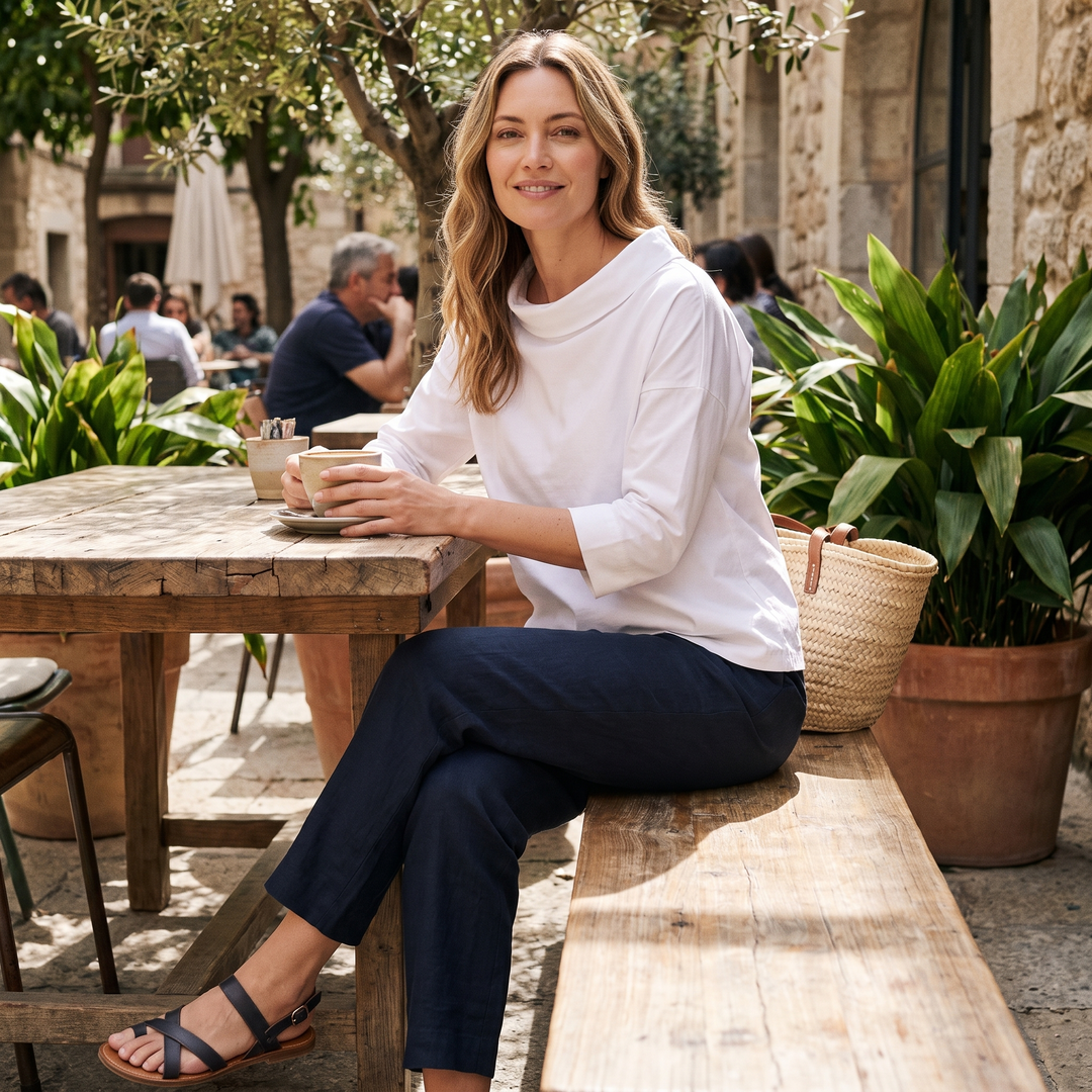 Elise | Women’s Top Featuring a Wide Folded Neckline