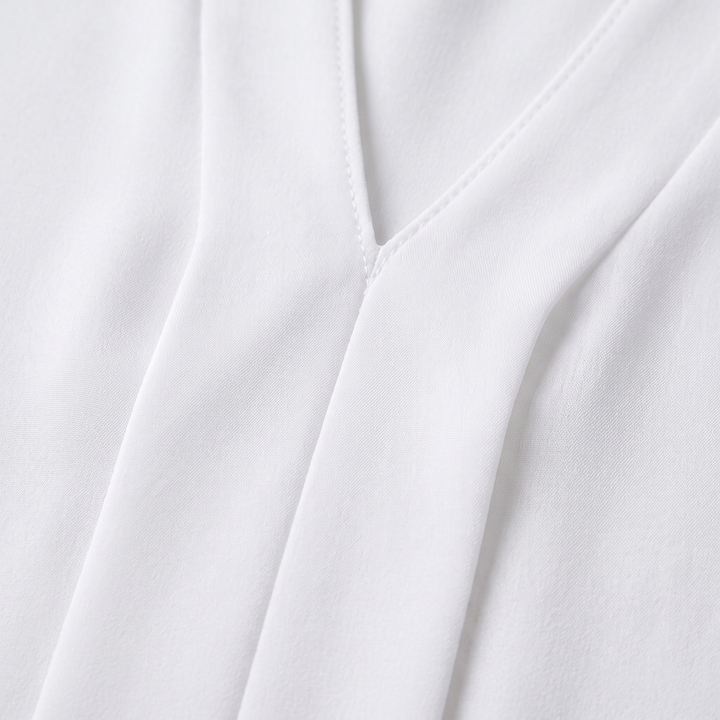 Avery | Women’s Sleeveless V-Neck Blouse with Front Pleat