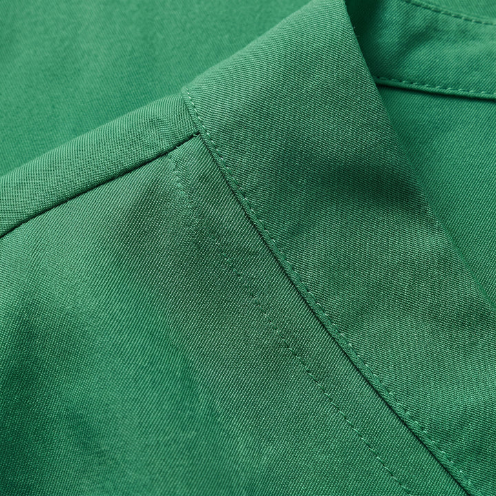 Lena | Women’s Collared Tunic Blouse with Button-Tab Sleeves