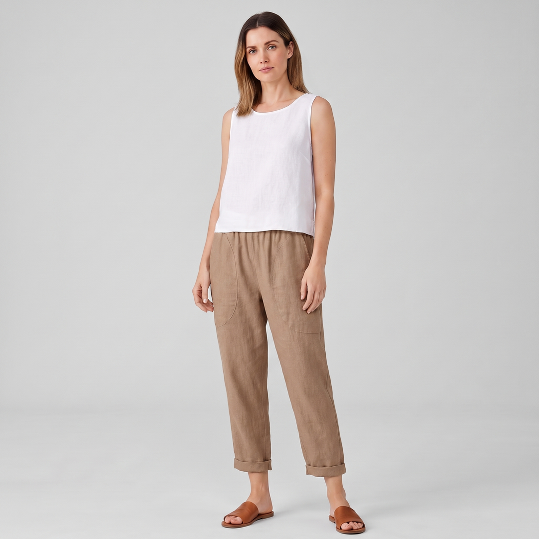 Nora | Women’s Cropped Pull-On Pants with Rolled-Up Edges