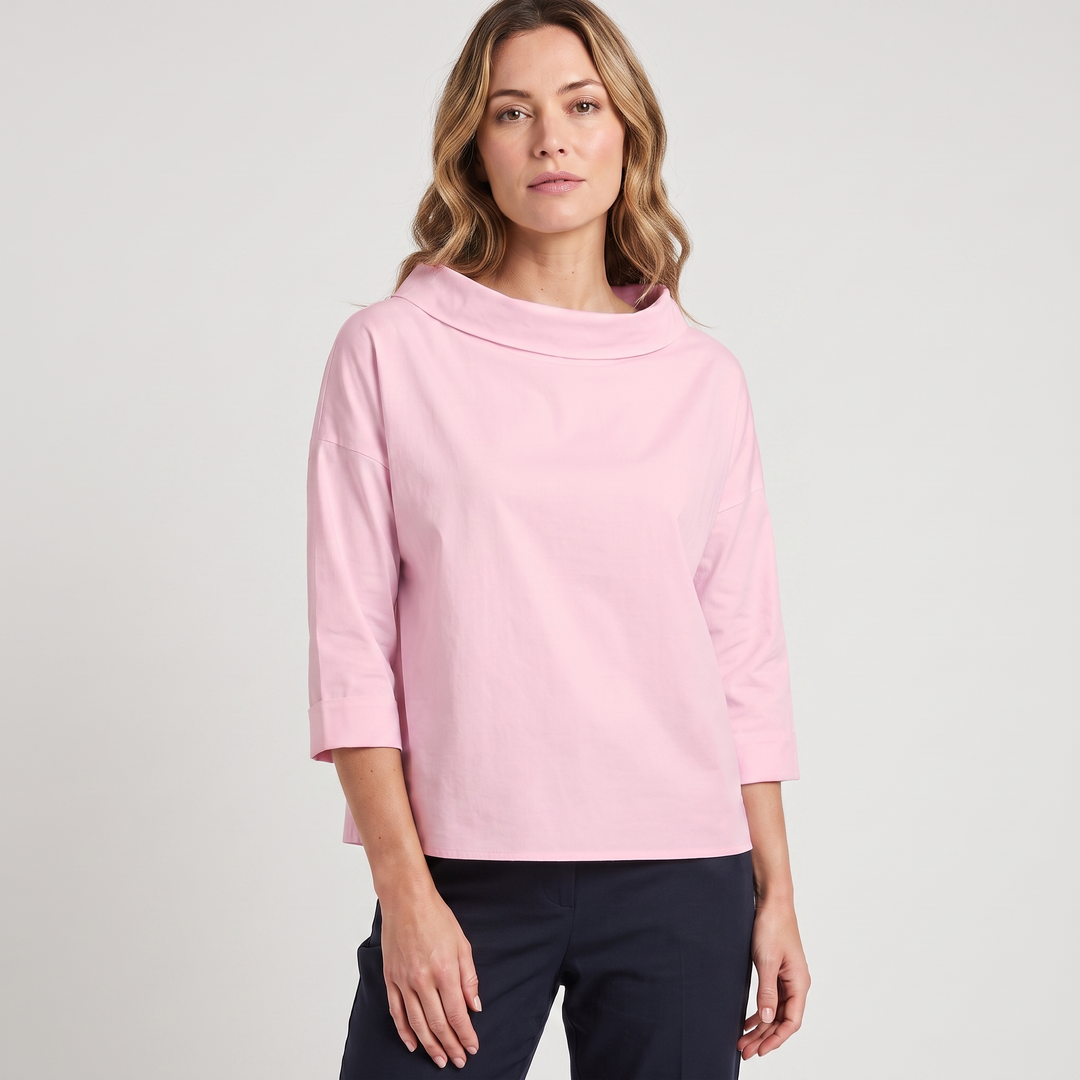 Elise | Women’s Top Featuring a Wide Folded Neckline