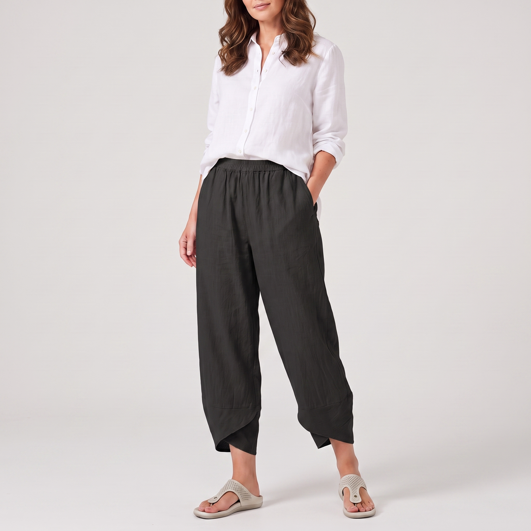 Briar | Women’s Cropped Balloon Pants with Crossover Hems