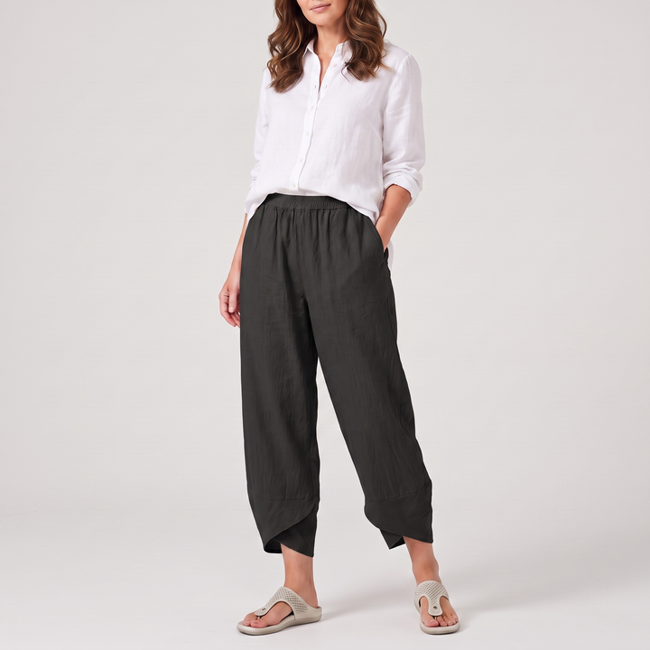 Briar | Women’s Cropped Balloon Pants with Crossover Hems