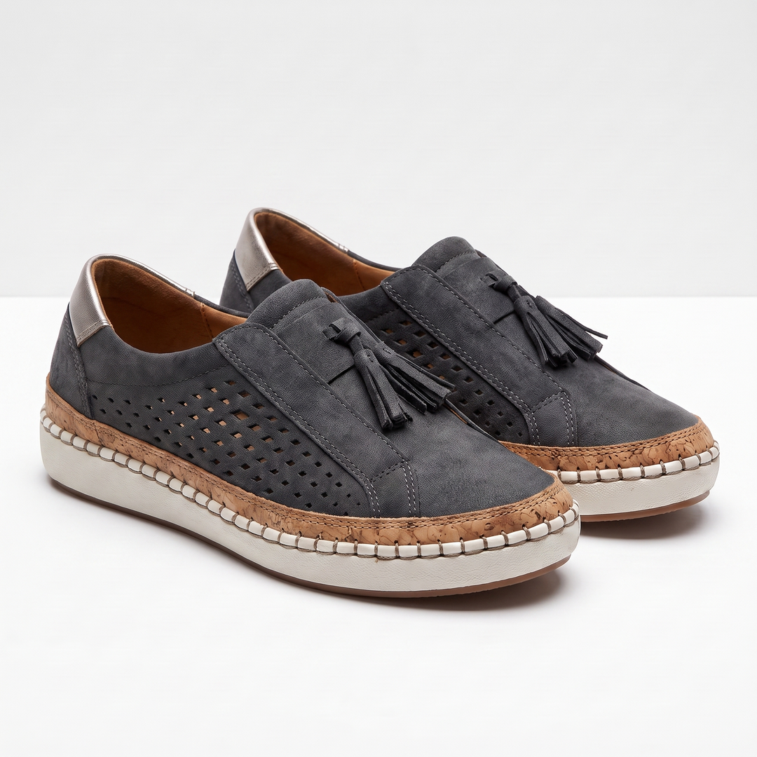 Maren | Women’s Perforated Slip-On Shoes with Tassel Detail