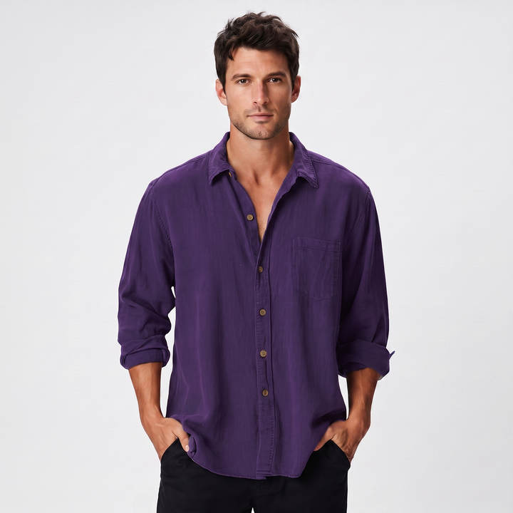 Theo | Men’s Button-Up Shirt in a Washed Finish