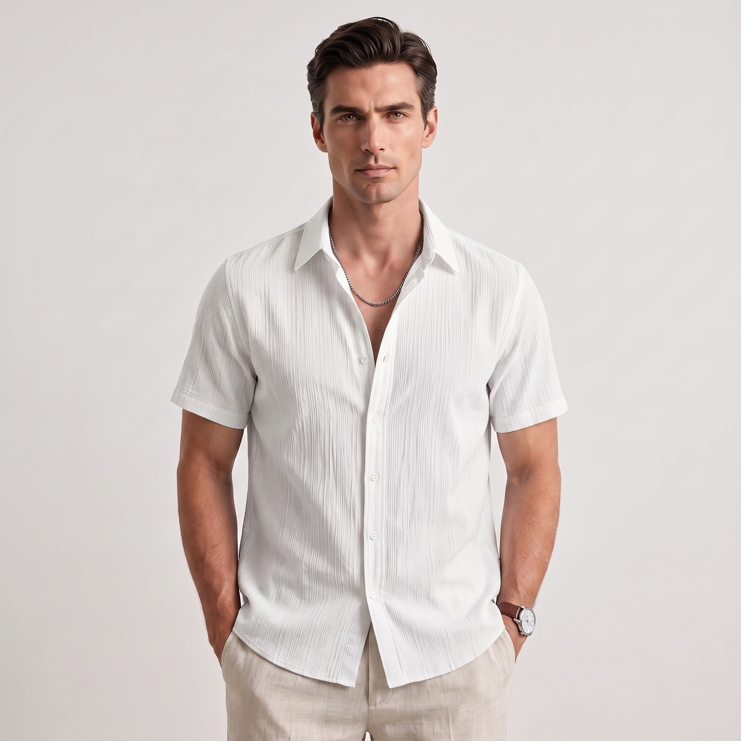 Micah | Men’s Textured Short-Sleeve Button-Up Shirt