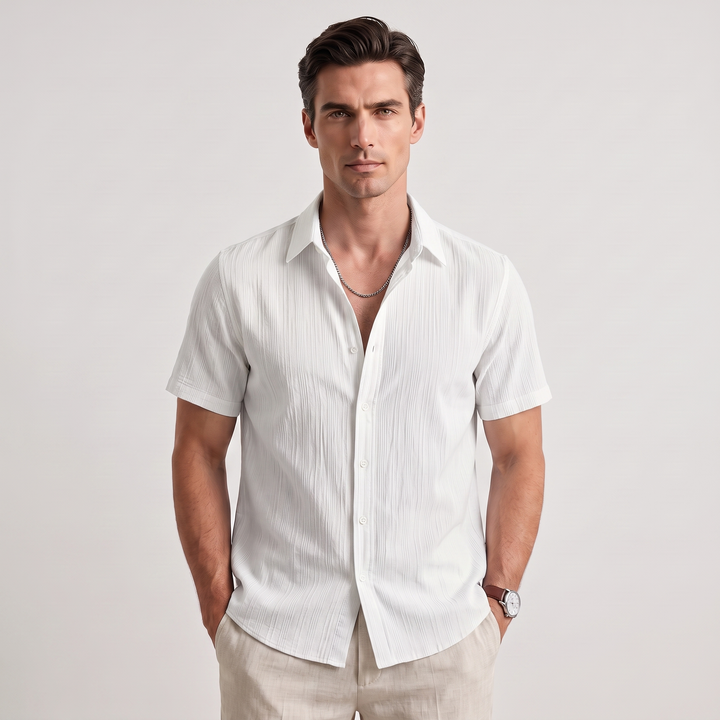 Micah | Men’s Textured Short-Sleeve Button-Up Shirt
