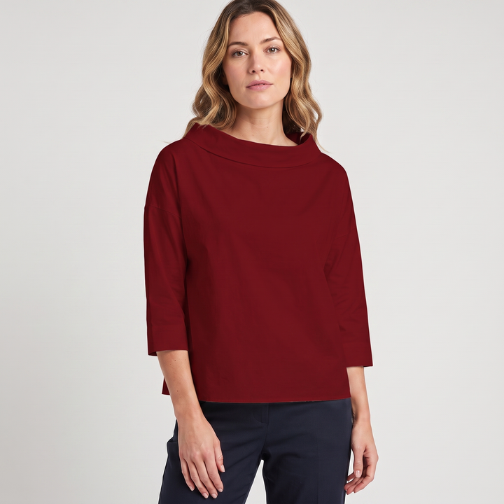 Elise | Women’s Top Featuring a Wide Folded Neckline