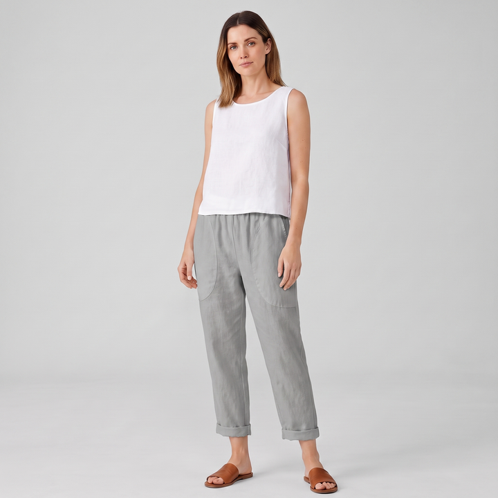 Nora | Women’s Cropped Pull-On Pants with Rolled-Up Edges