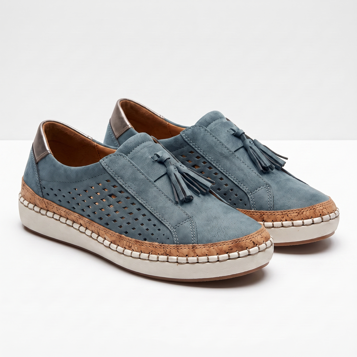 Maren | Women’s Perforated Slip-On Shoes with Tassel Detail