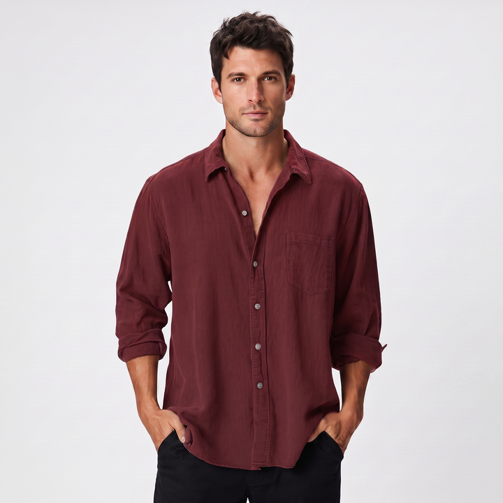 Theo | Men’s Button-Up Shirt in a Washed Finish