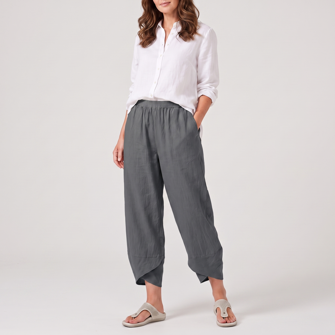 Briar | Women’s Cropped Balloon Pants with Crossover Hems