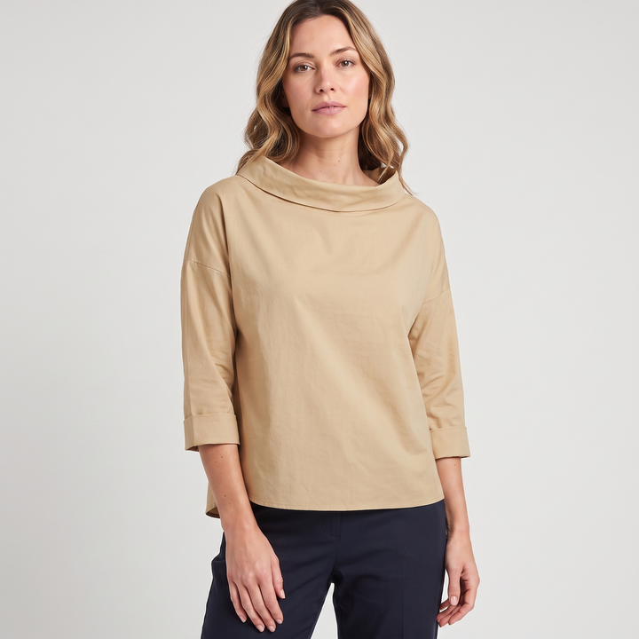 Elise | Women’s Top Featuring a Wide Folded Neckline