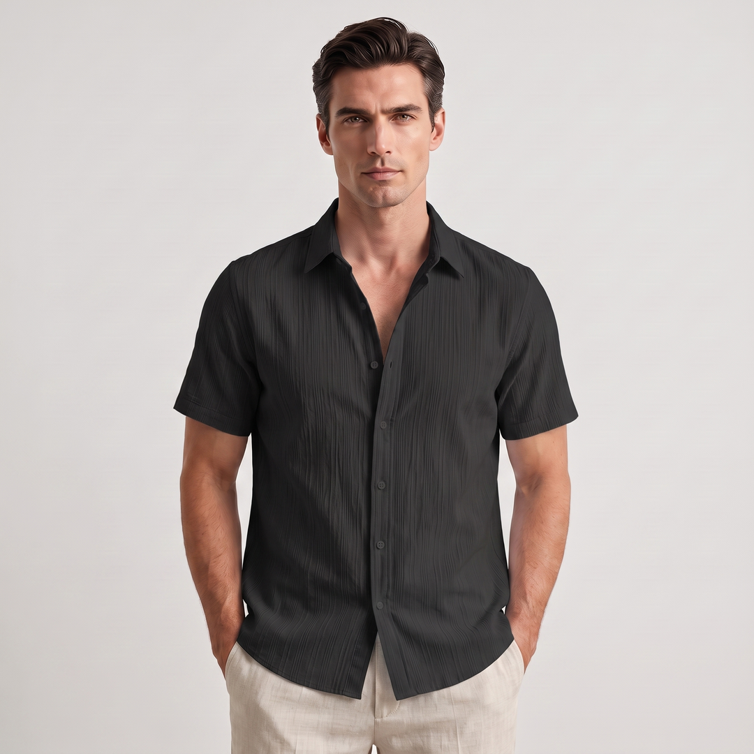 Micah | Men’s Textured Short-Sleeve Button-Up Shirt