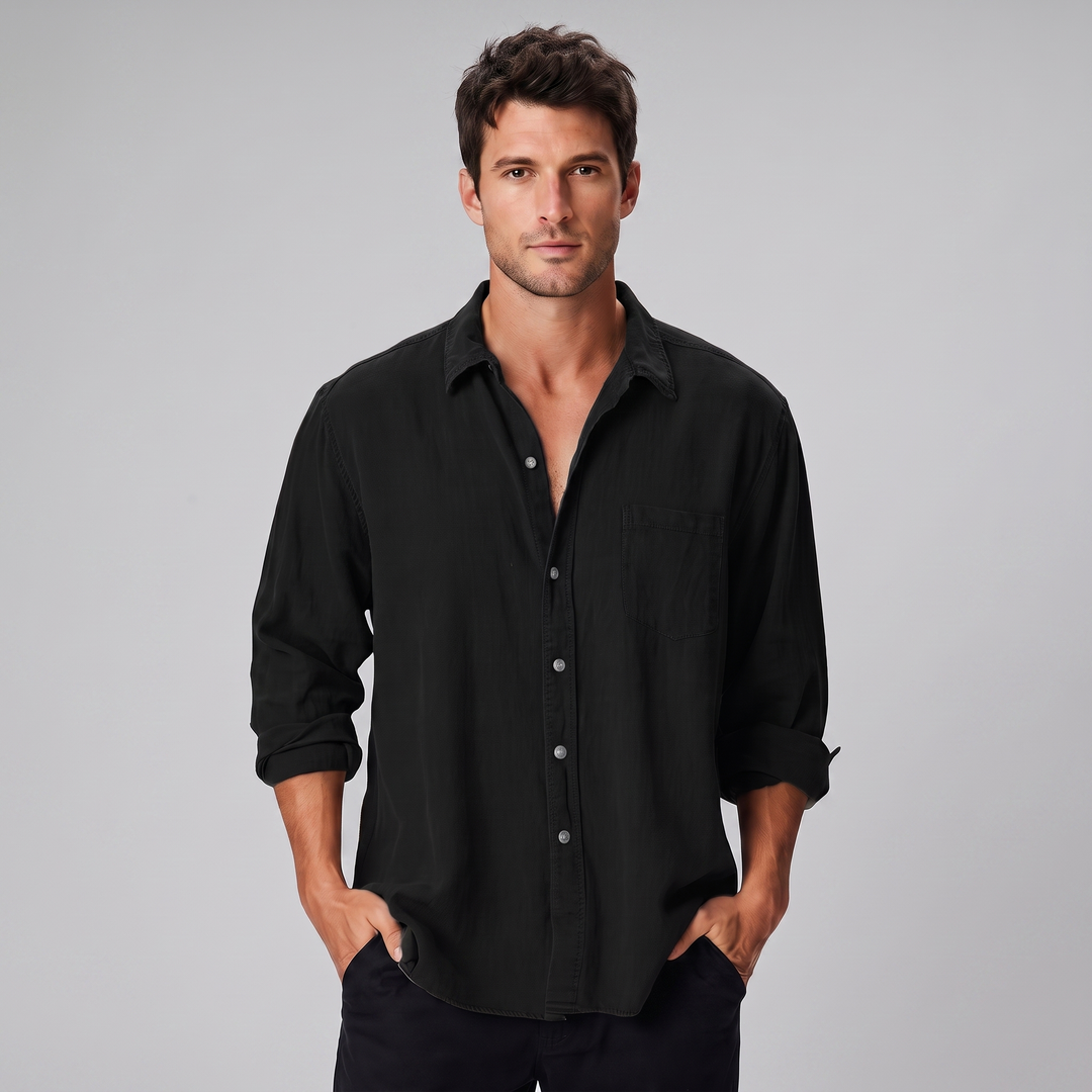 Theo | Men’s Button-Up Shirt in a Washed Finish