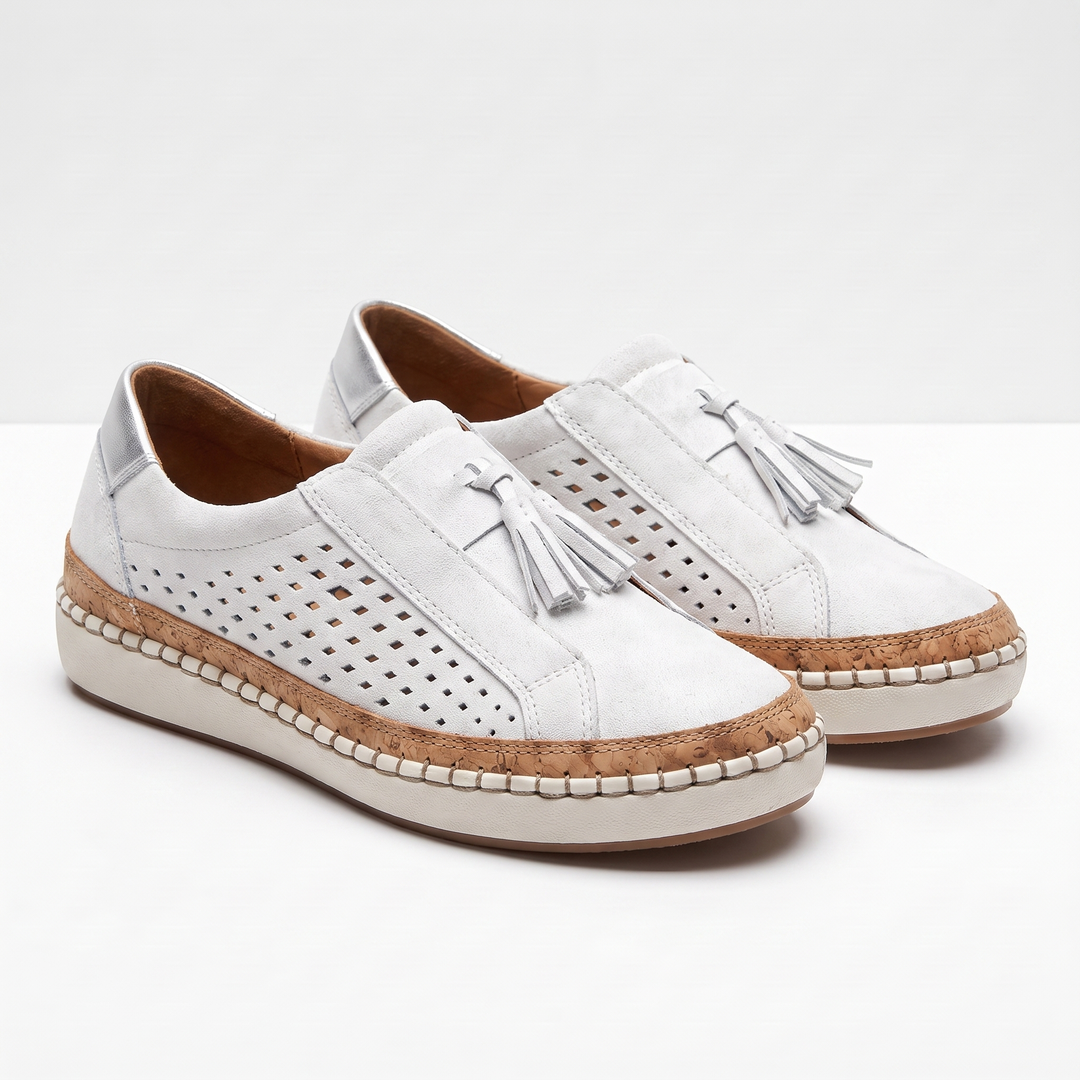 Maren | Women’s Perforated Slip-On Shoes with Tassel Detail
