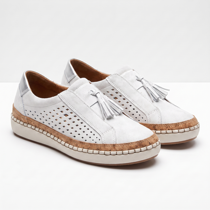 Maren | Women’s Perforated Slip-On Shoes with Tassel Detail