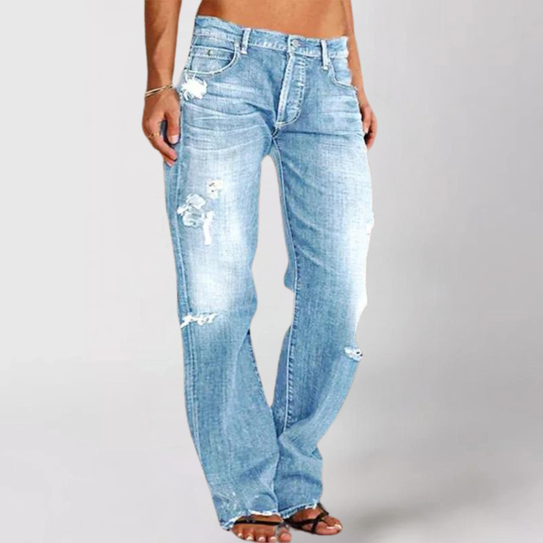 Lennox | Women’s Distressed Wide-Leg Jeans
