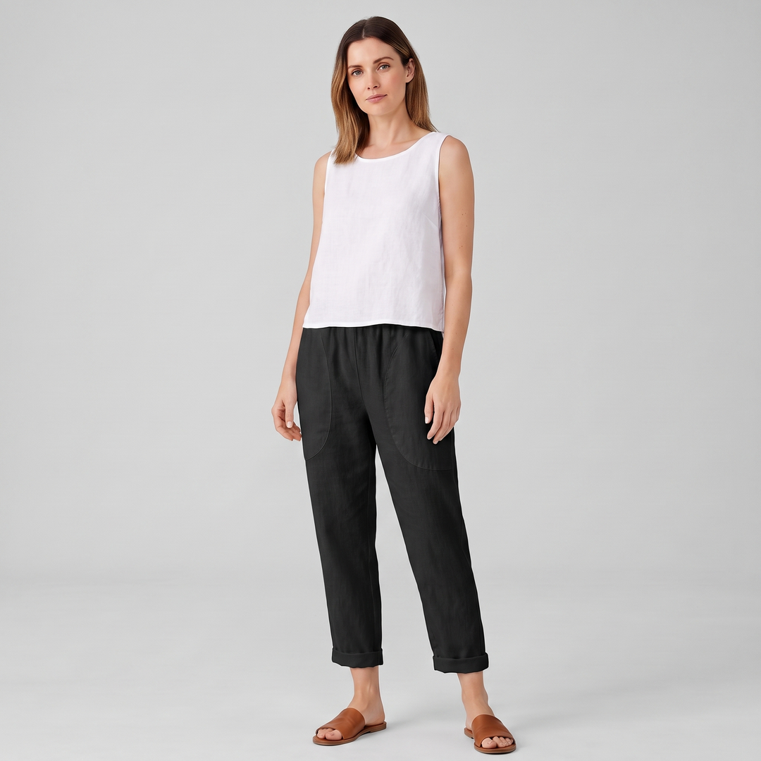 Nora | Women’s Cropped Pull-On Pants with Rolled-Up Edges