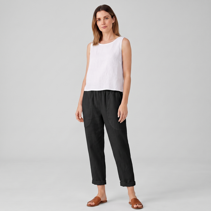 Nora | Women’s Cropped Pull-On Pants with Rolled-Up Edges