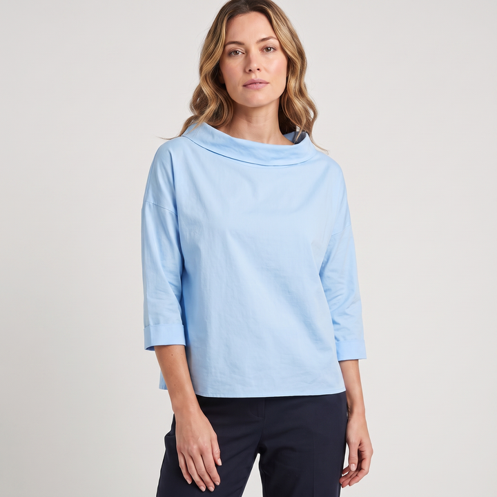 Elise | Women’s Top Featuring a Wide Folded Neckline