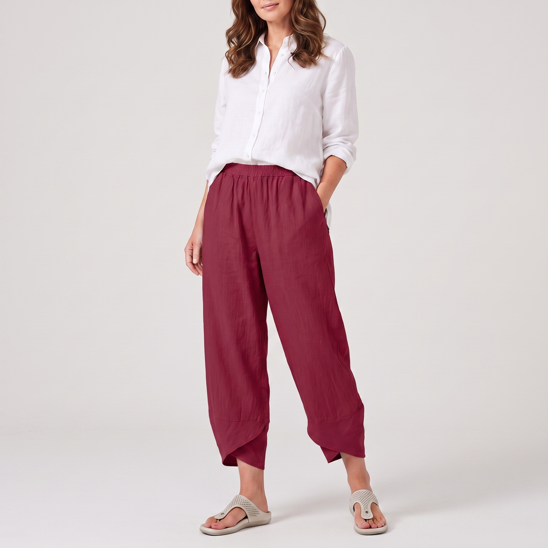 Briar | Women’s Cropped Balloon Pants with Crossover Hems