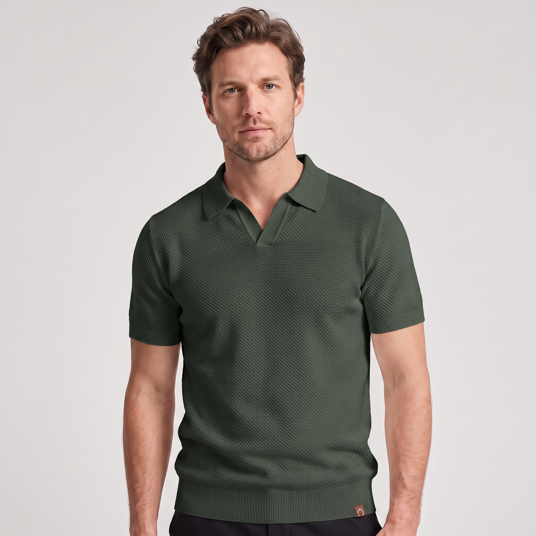 Felix | Men’s Textured Open-Collar Polo Shirt