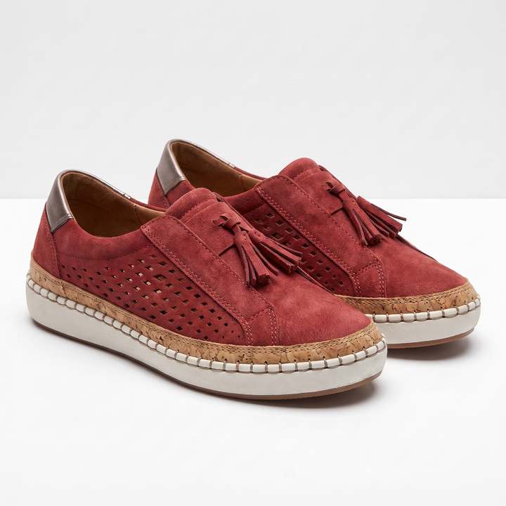 Maren | Women’s Perforated Slip-On Shoes with Tassel Detail