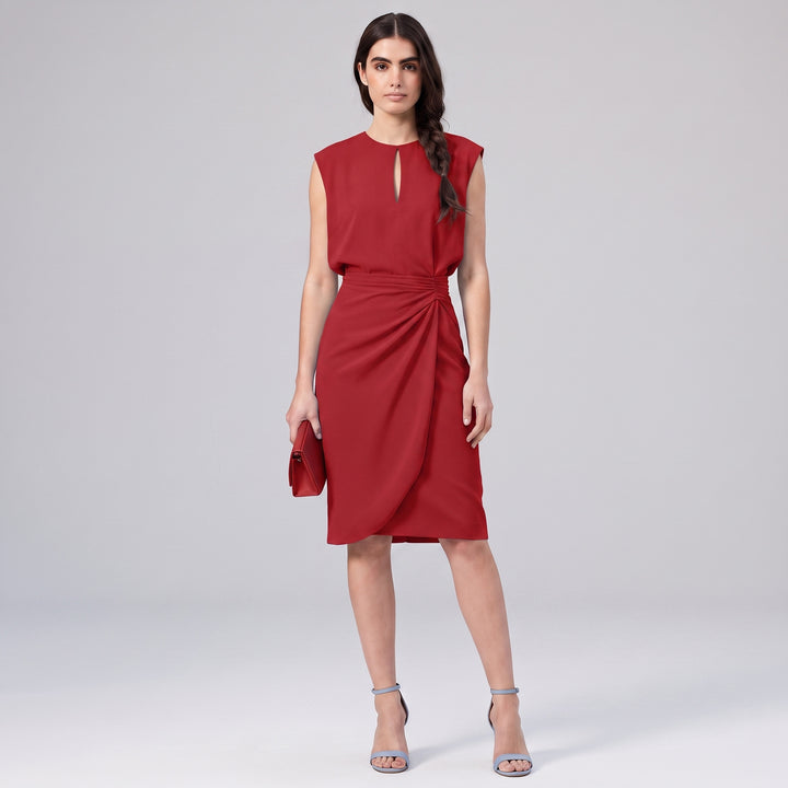 Celeste | Women’s Keyhole Dress Featuring Side Draping