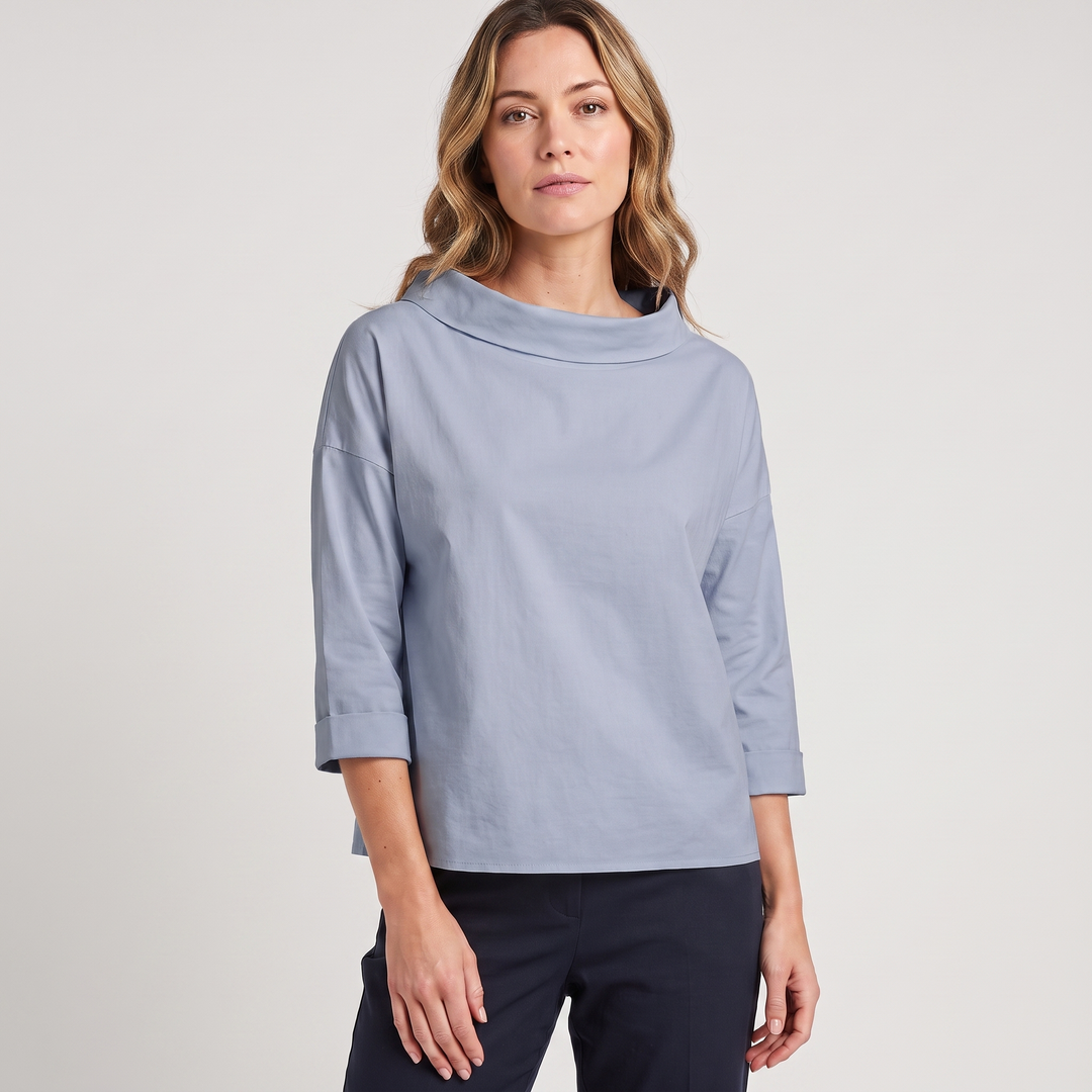 Elise | Women’s Top Featuring a Wide Folded Neckline