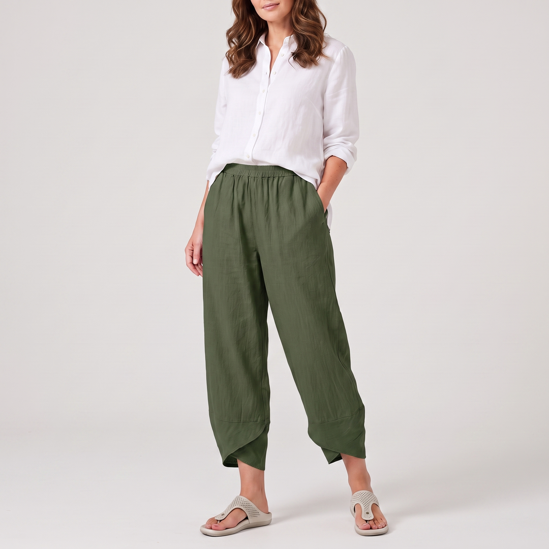 Briar | Women’s Cropped Balloon Pants with Crossover Hems