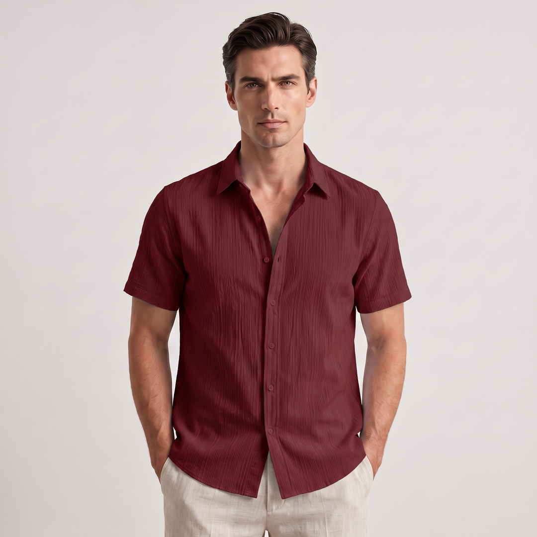Micah | Men’s Textured Short-Sleeve Button-Up Shirt