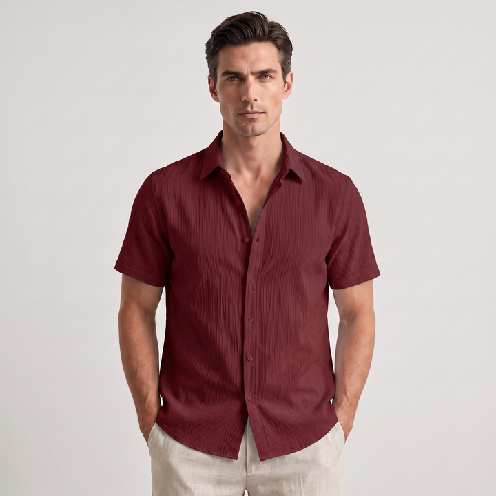 Micah | Men’s Textured Short-Sleeve Button-Up Shirt