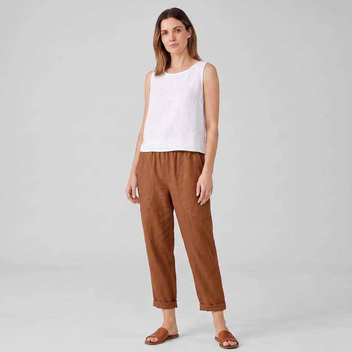 Nora | Women’s Cropped Pull-On Pants with Rolled-Up Edges