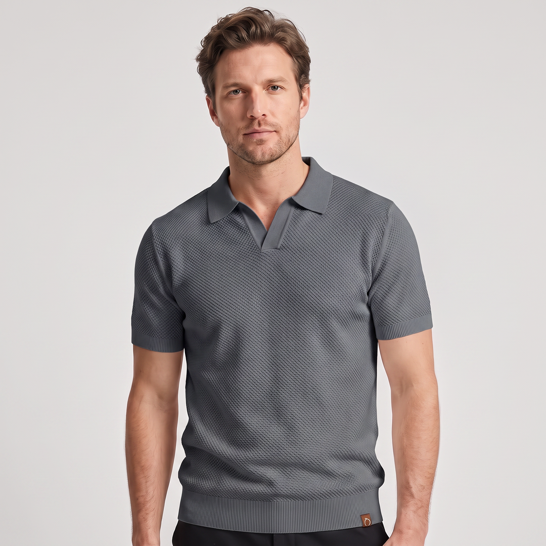 Felix | Men’s Textured Open-Collar Polo Shirt