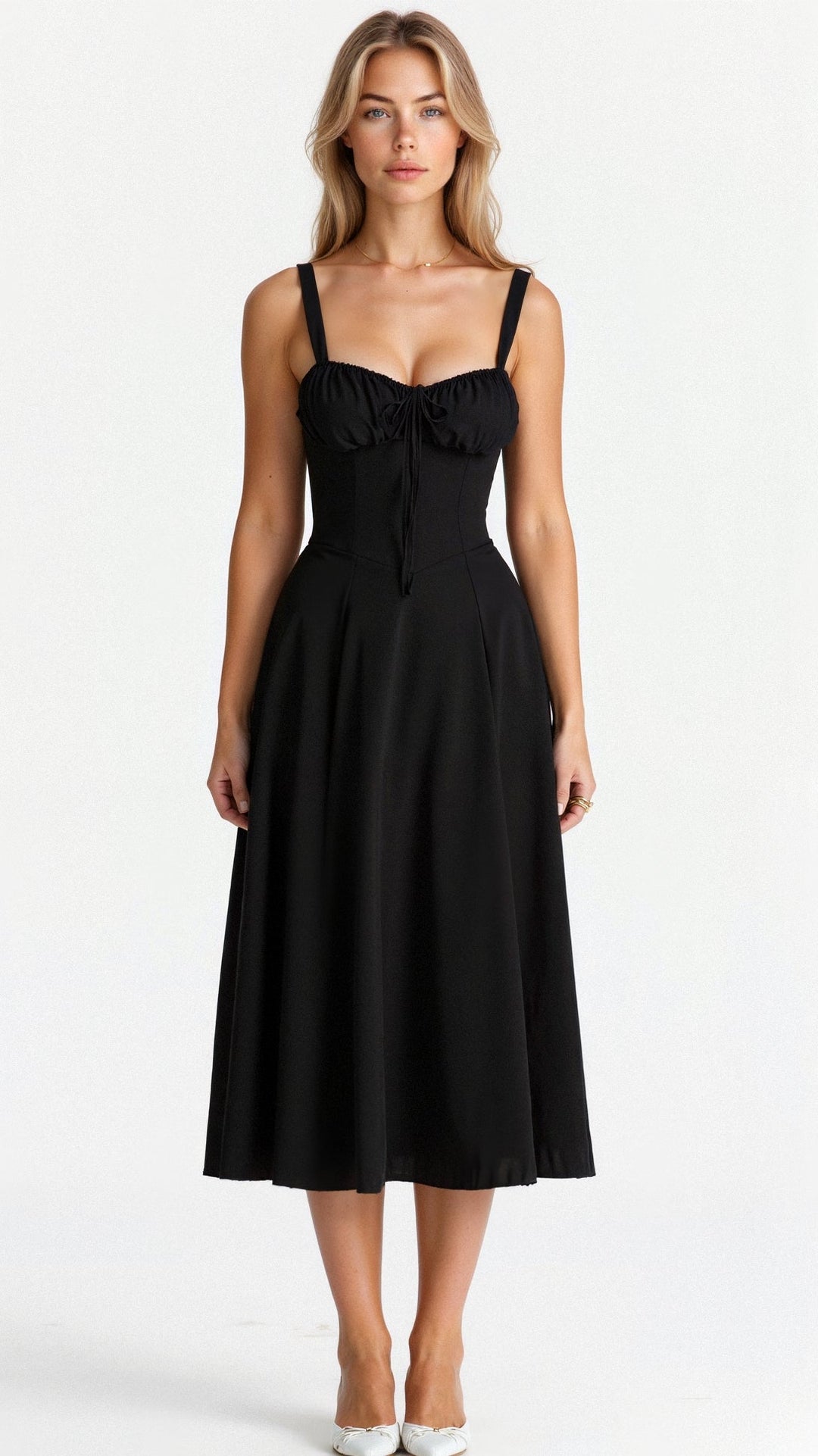 Rosalie | Women’s Floral Midi Dress with Ruched Bust