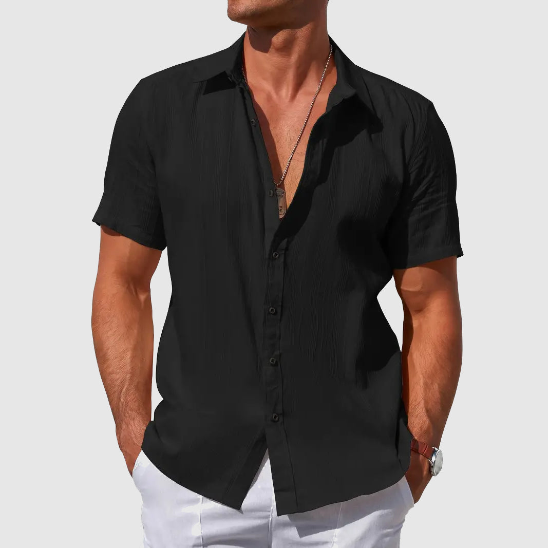 Micah | Men’s Textured Short-Sleeve Button-Up Shirt