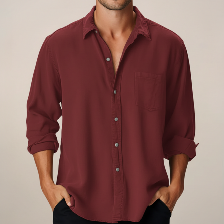 Theo | Men’s Button-Up Shirt in a Washed Finish