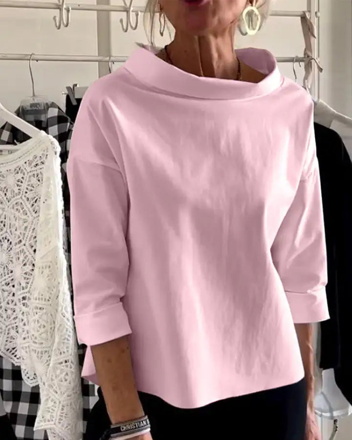 Elise | Women’s Top Featuring a Wide Folded Neckline